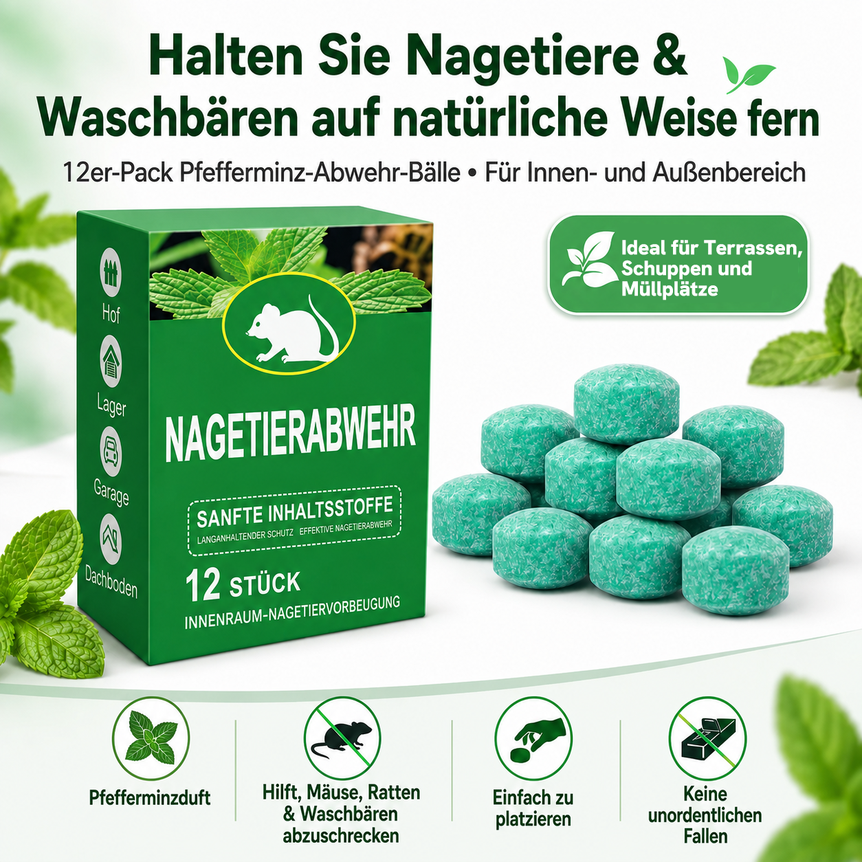🔥Heute 50%sparen!🔥Beliebte Pfefferminz-Abwehr mit intensivem Duft – einfach und schnell anzuwenden.