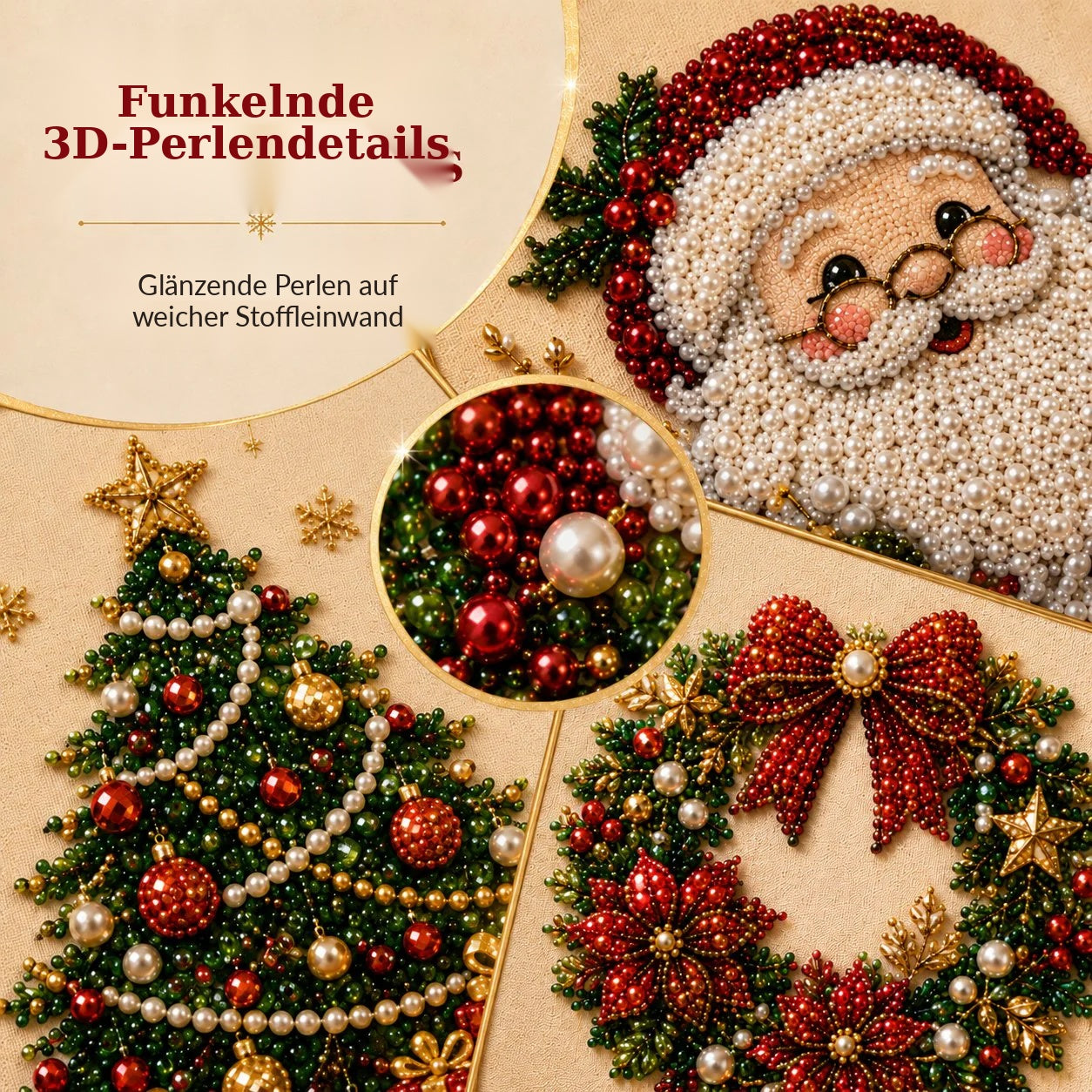 🧘Entspannend & Anfängerfreundlich - 🎨💎DIY-Weihnachts-Diamantmalerei-Set mit Rahmen