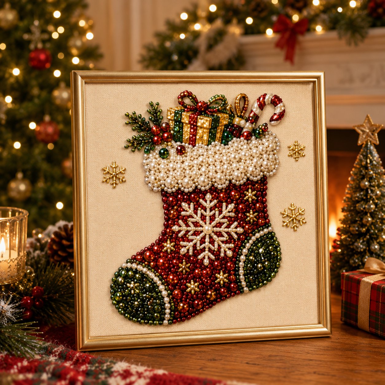 🧘Entspannend & Anfängerfreundlich - 🎨💎DIY-Weihnachts-Diamantmalerei-Set mit Rahmen