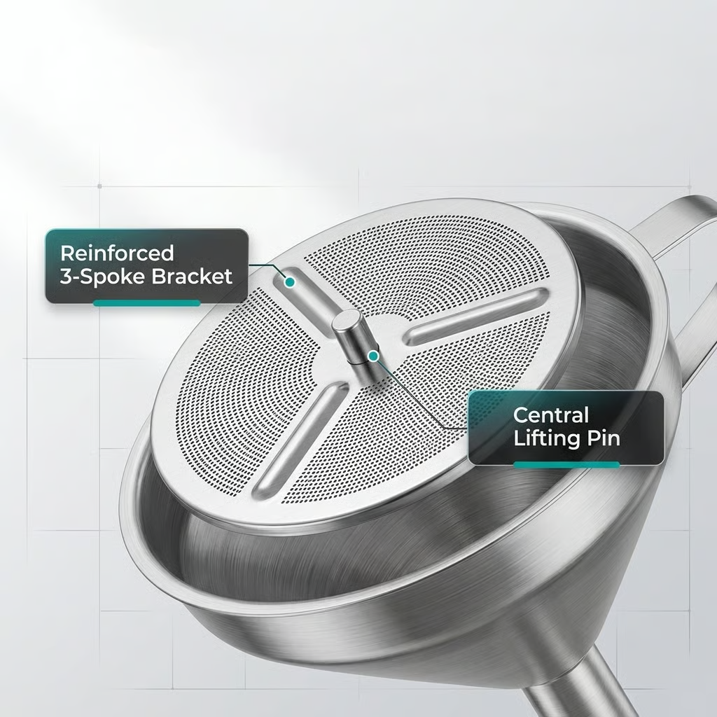 🔥50% OFF Today!🎉No-Mess Stainless Steel Kitchen Funnel Set with Strainer