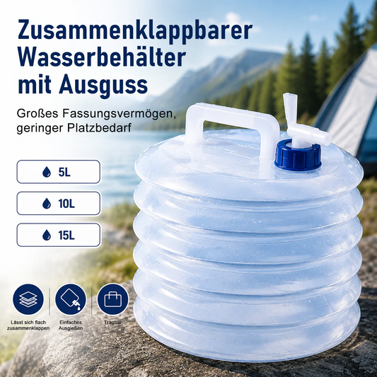 ☀️ Nur für kurze Zeit im Sommer: 50 % RABATT 💧 – Zusammenfaltbarer Wasserbehälter mit Auslaufhahn