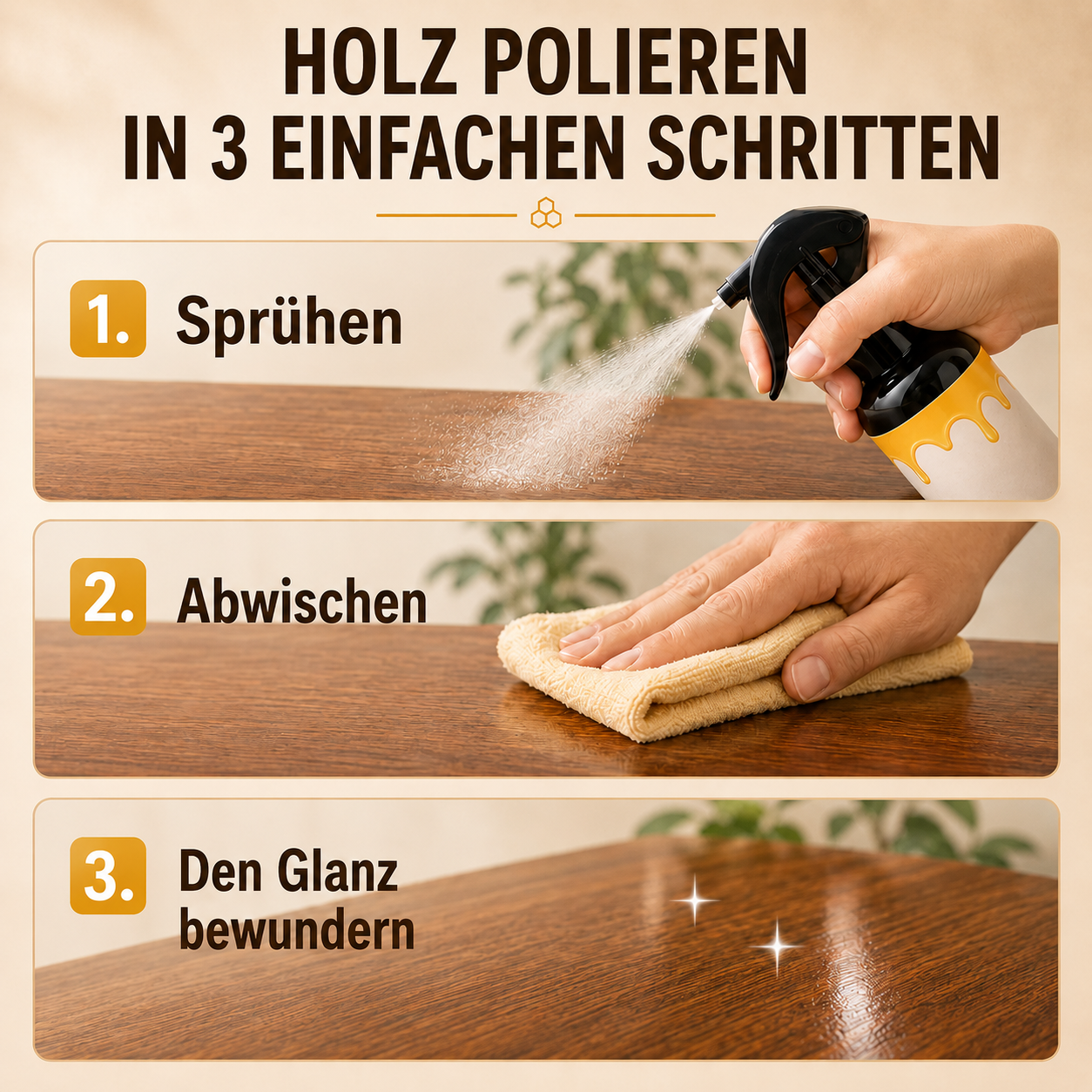 🐝Letzter Aktionstag:49%Rabatt🔥Bienenwachs-Pflegespray für Holz