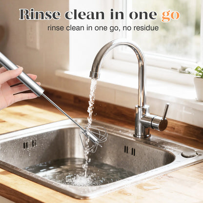 🥚SUMMER SALE 49% OFF☕Stainless Steel Hand-Push Rotary Whisk, Food-Grade Rust-Resistant Kitchen Utensil with Sturdy Riveted Construction.