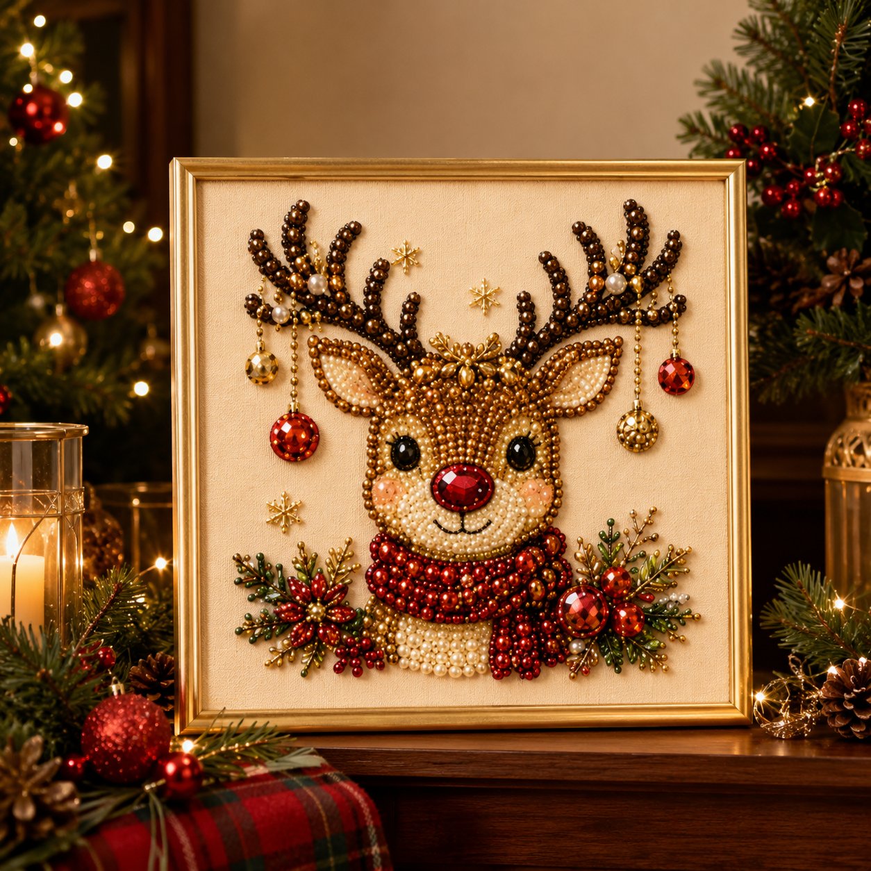 🧘Entspannend & Anfängerfreundlich - 🎨💎DIY-Weihnachts-Diamantmalerei-Set mit Rahmen