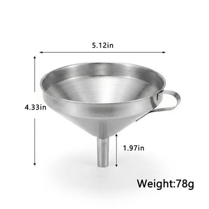🔥50% OFF Today!🎉No-Mess Stainless Steel Kitchen Funnel Set with Strainer