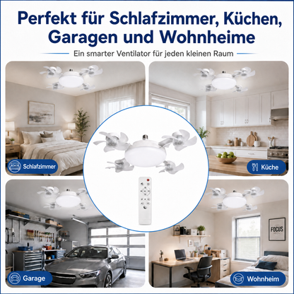 🌬️ SUMMER SALE 50% OFF 💡No-Wiring Ceiling Fan Light with Remote Control