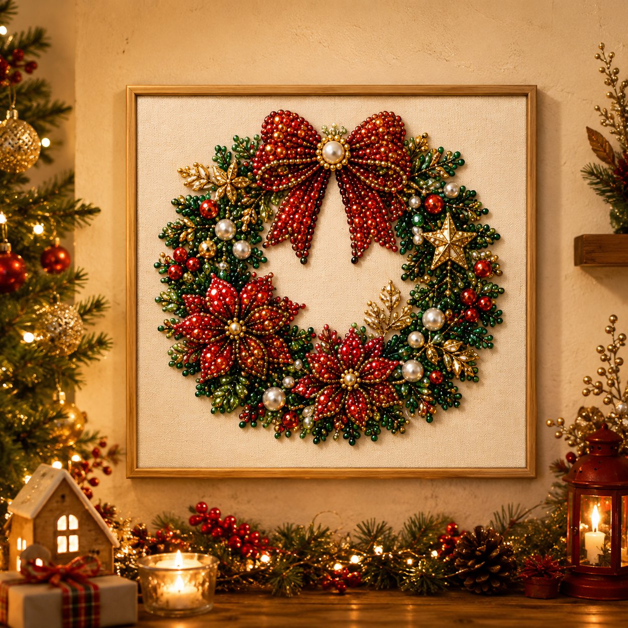 🧘Entspannend & Anfängerfreundlich - 🎨💎DIY-Weihnachts-Diamantmalerei-Set mit Rahmen