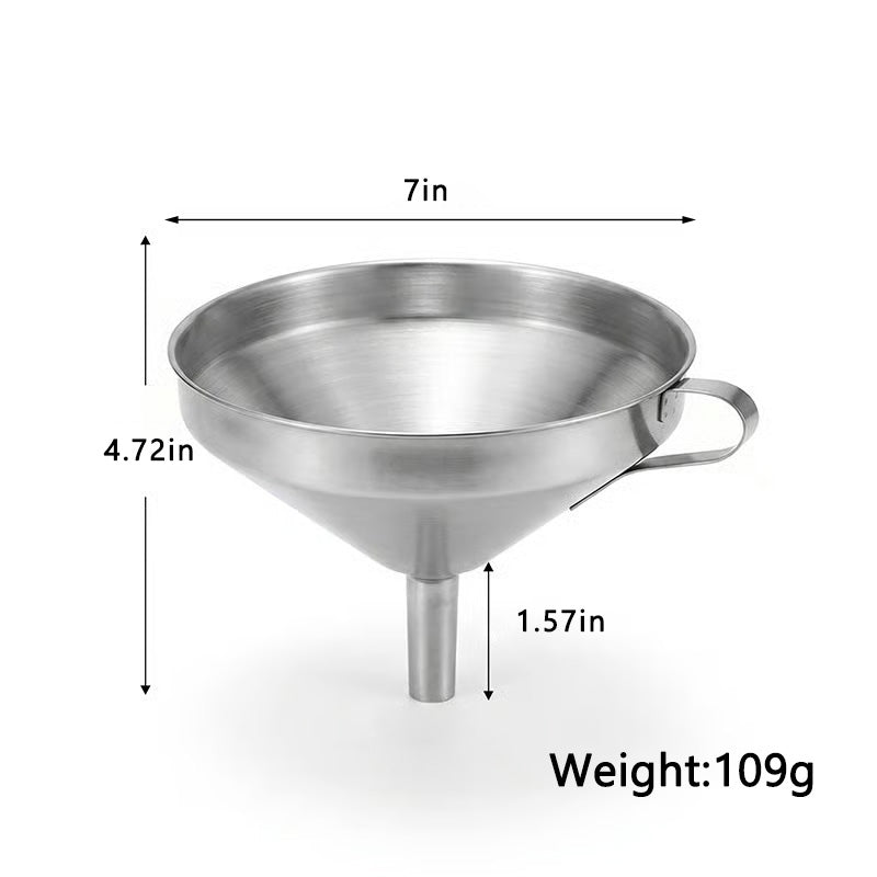 🔥50% OFF Today!🎉No-Mess Stainless Steel Kitchen Funnel Set with Strainer