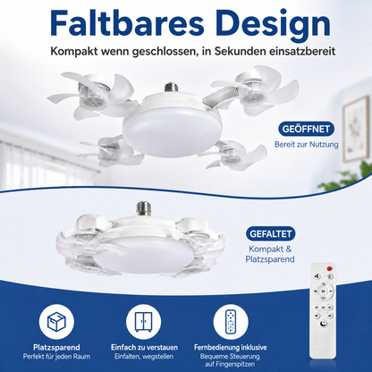 🌬️ SUMMER SALE 50% OFF 💡No-Wiring Ceiling Fan Light with Remote Control