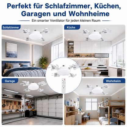 🌬️ SUMMER SALE 50% OFF 💡No-Wiring Ceiling Fan Light with Remote Control