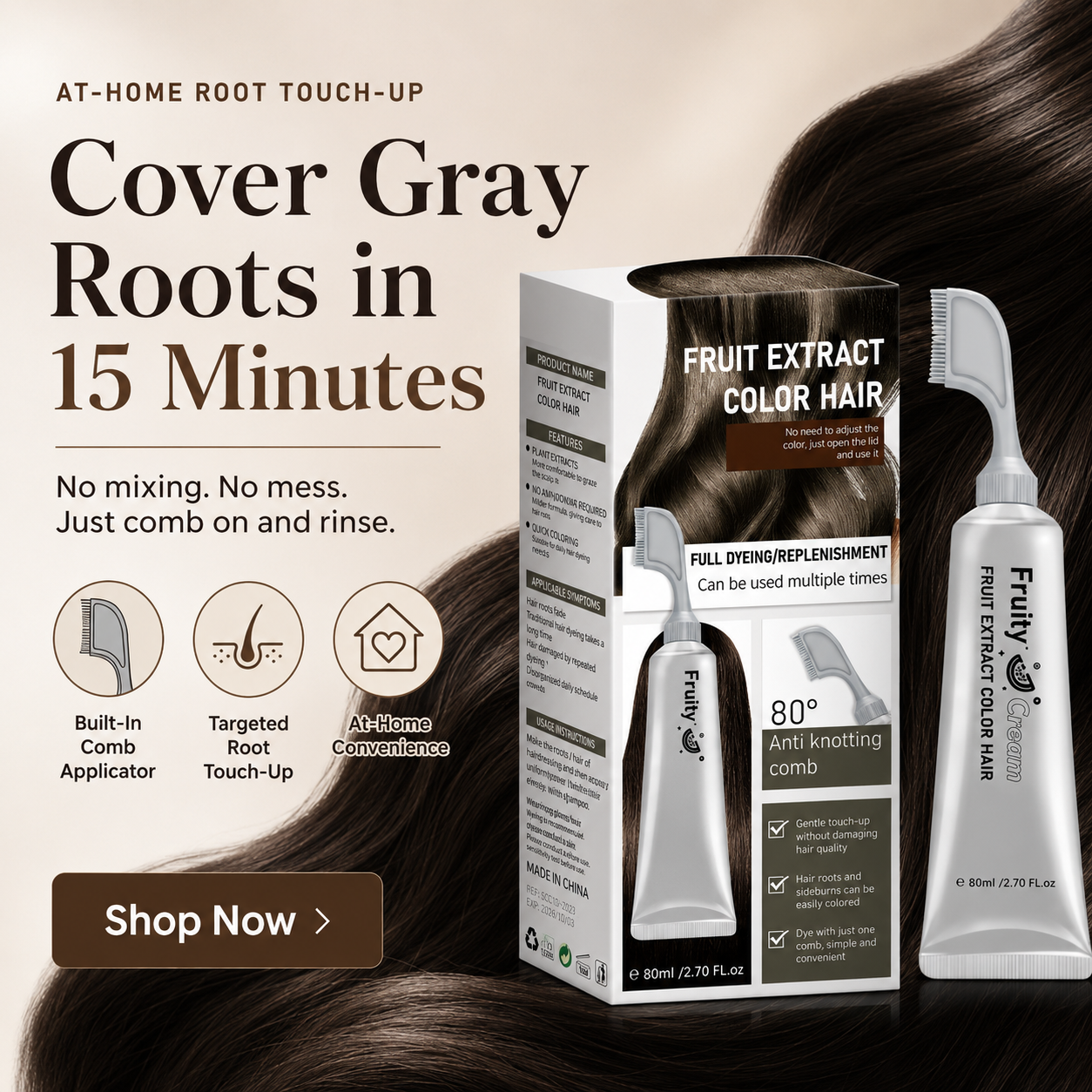 15-Minute Gray Root Touch-Up Comb🛒