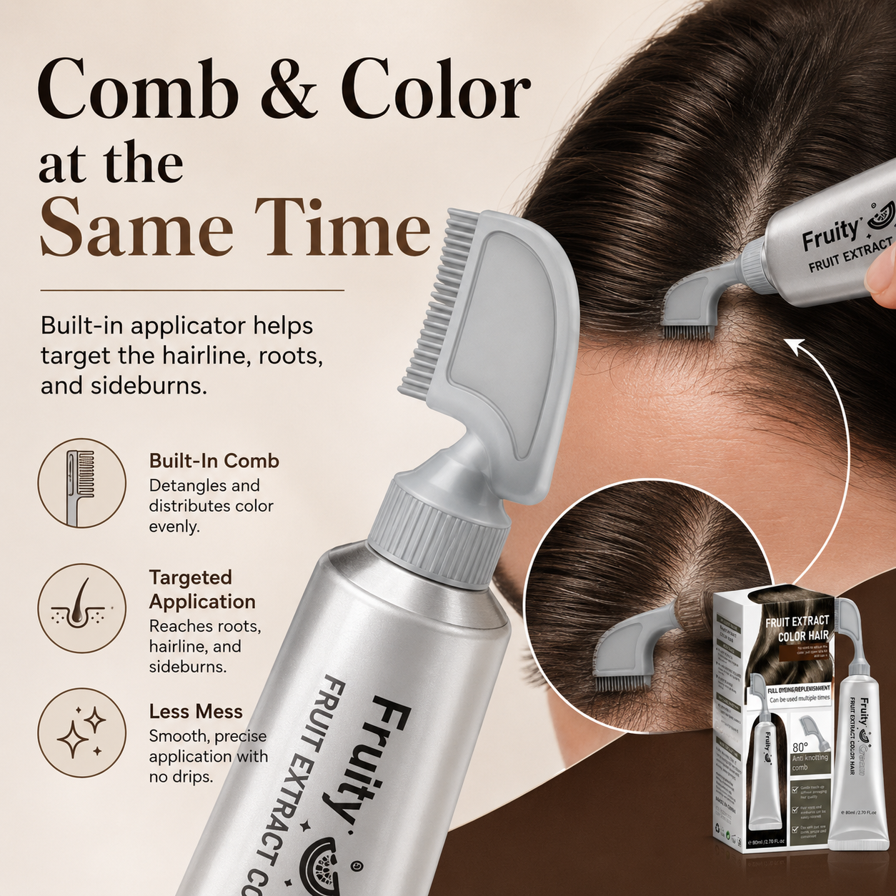 15-Minute Gray Root Touch-Up Comb🛒