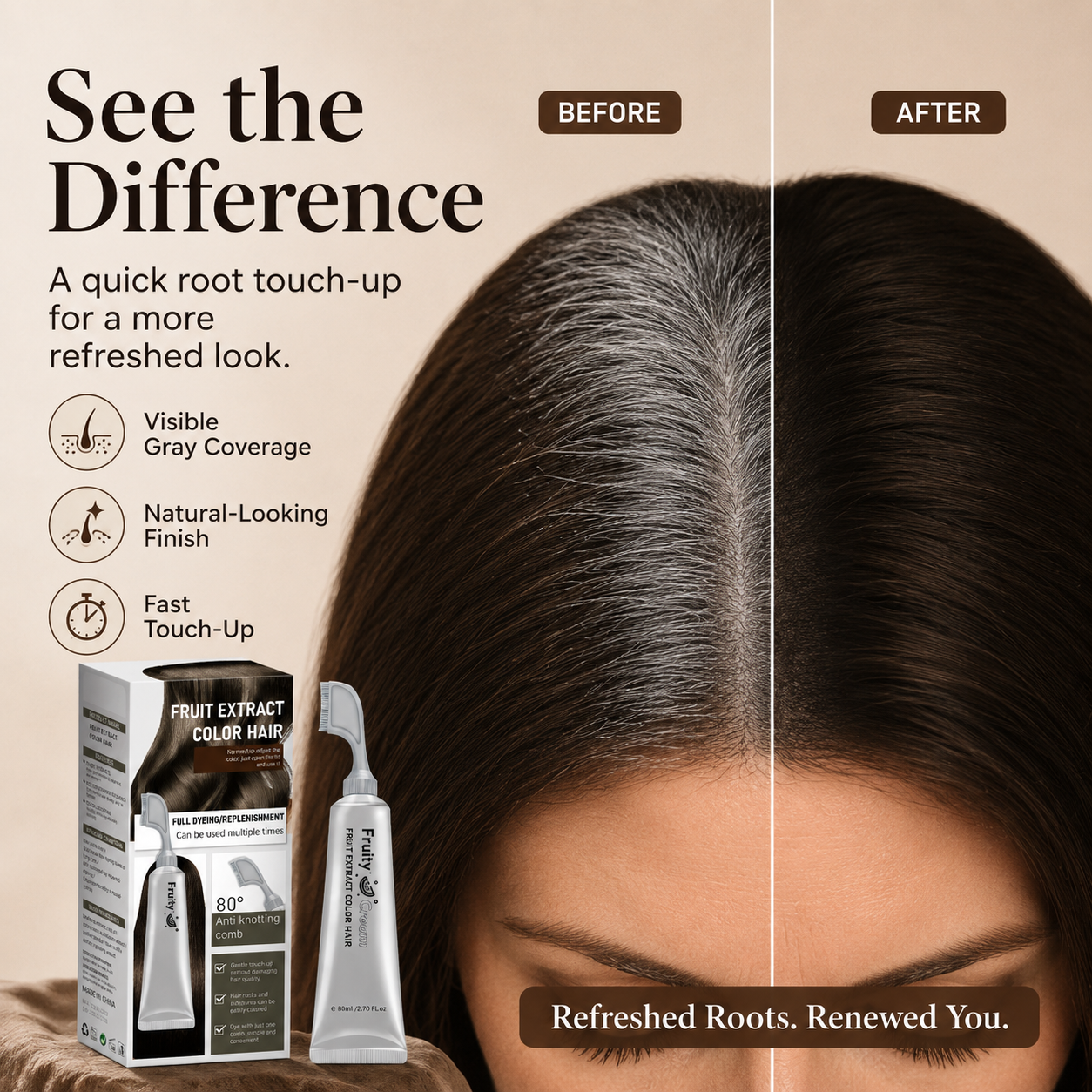15-Minute Gray Root Touch-Up Comb🛒