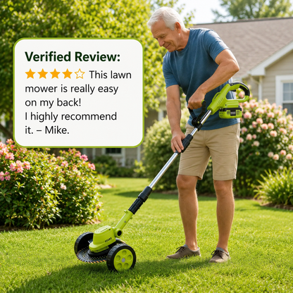 21V Cordless 3-in-1 Grass Trimmer, Edger & Mini Lawn Mower with 2 Batteries